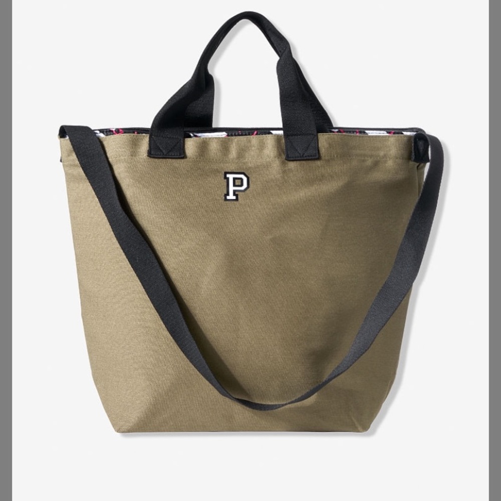 VS PINK olive green cooler tote & outdoor blanket - Picture 2 of 8